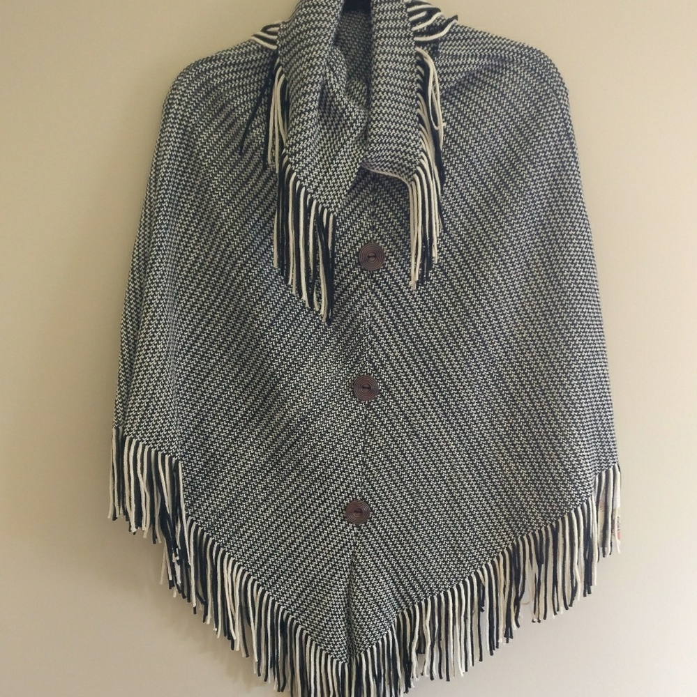 NWT Fringe Cowl Neck Poncho/ Sweater/ Cape